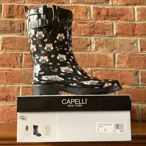 Women’s Rain Boots with Owls